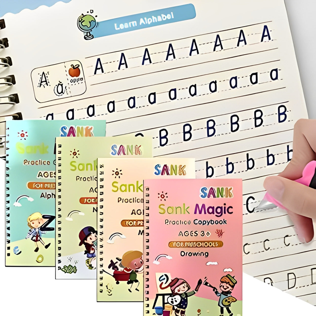 Magic Book Set of 2 ( 8 Book + 20 Refill+2 Pen+2 Grip)