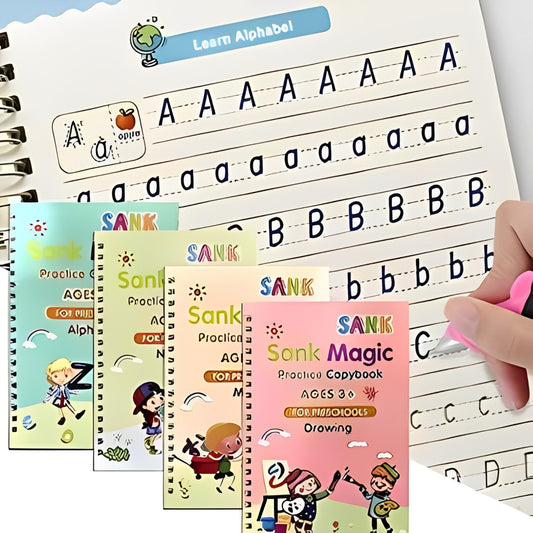 Magic Book Set of 2 ( 8 Book + 20 Refill+2 Pen+2 Grip)