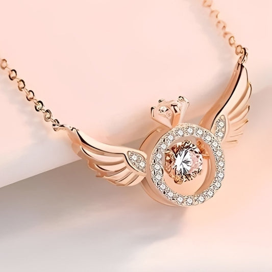 Rose Gold Angel Wings Pendant Chain