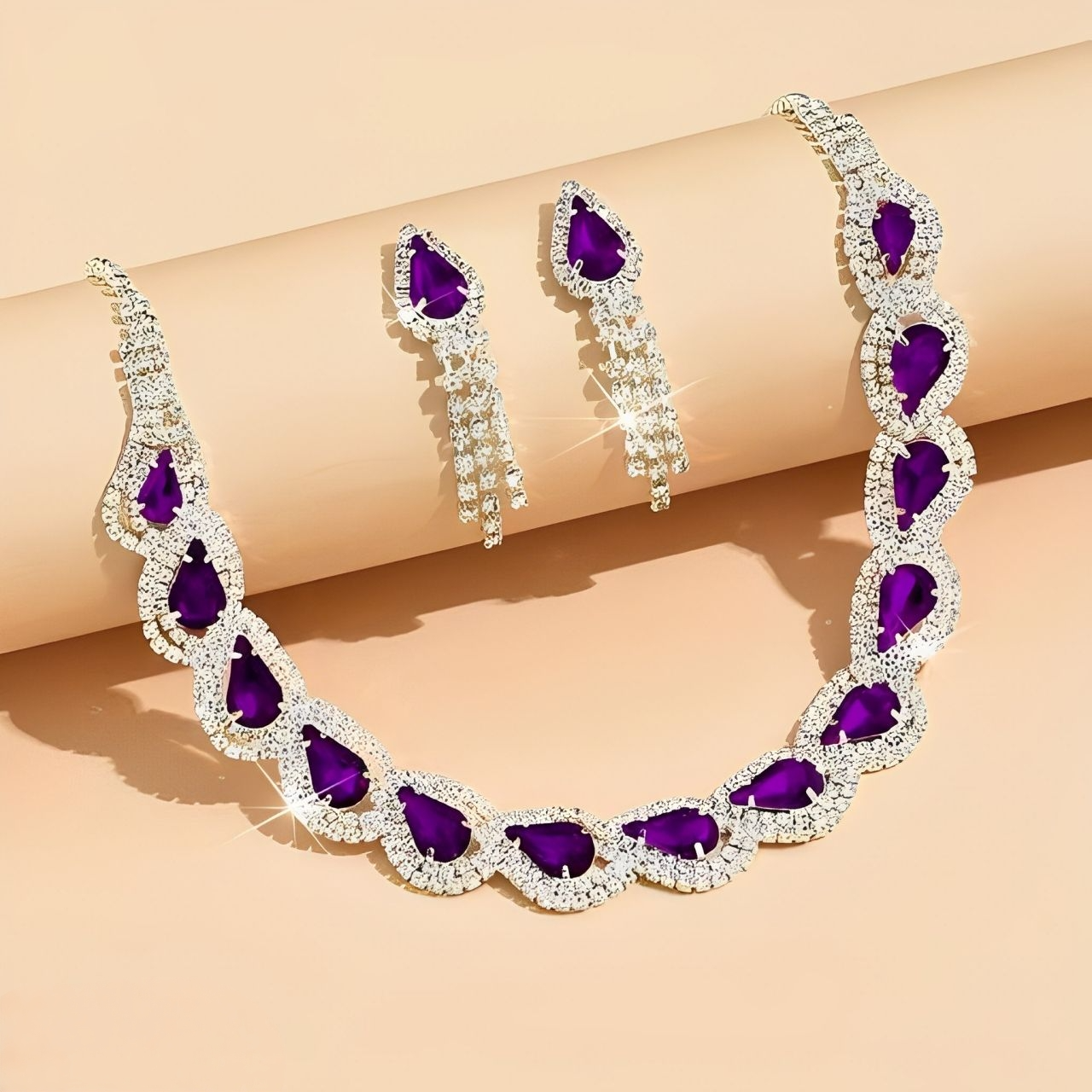 Midnight Teardrop Royal Jewelry Set